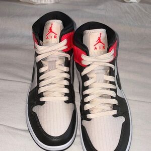 Jordan Black and Red Athletic Shoes